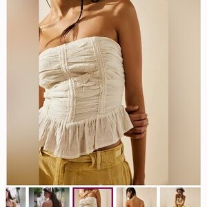 Never worn Free People Fun in the Sun Strapless Crop Top